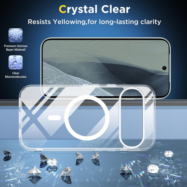 SPIDERCASE Google Pixel 11 Pro Uyumlu Manyetik K�l�f-Clear
