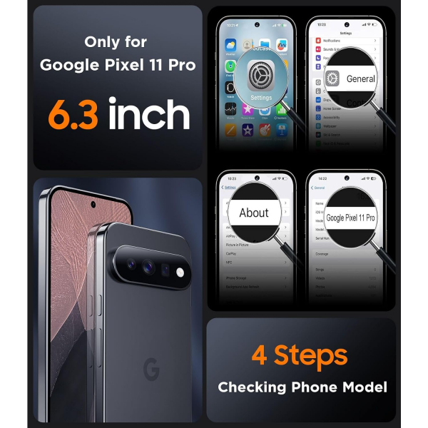 SPIDERCASE Google Pixel 11 Pro Uyumlu Manyetik K�l�f-Black