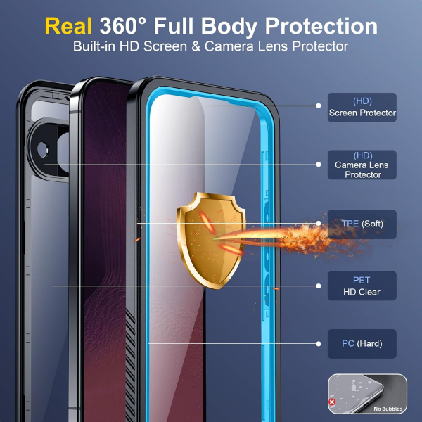 SPIDERCASE Google Pixel 11 Tam Korumal� K�l�f-Light Blue