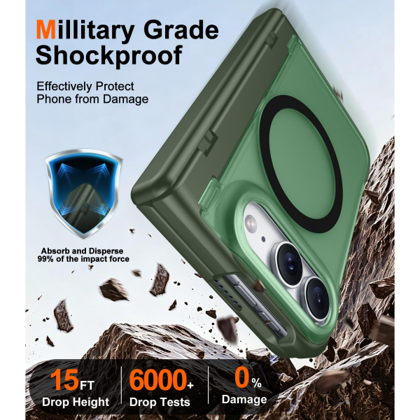 SPIDERCASE iPhone Duo Manyetik Standl� K�l�f-Green
