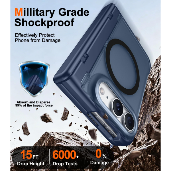 SPIDERCASE iPhone Duo Manyetik Standl� K�l�f-Blue