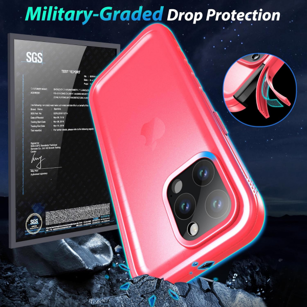 SPORTLINK Apple iPhone 15 Pro Max Su Geirmez Klf (MIL-STD-810G)-Pink