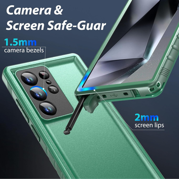 SPORTLINK Galaxy S24 Ultra Su Geirmez Klf -Green