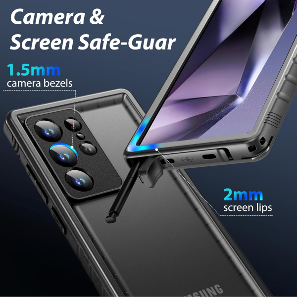SPORTLINK Galaxy S24 Ultra Su Geirmez Klf -Black