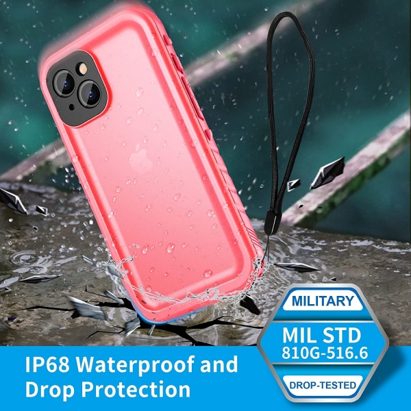 SPORTLINK iPhone 13 Su Geirmez Klf (MIL-STD-810G)-Pink