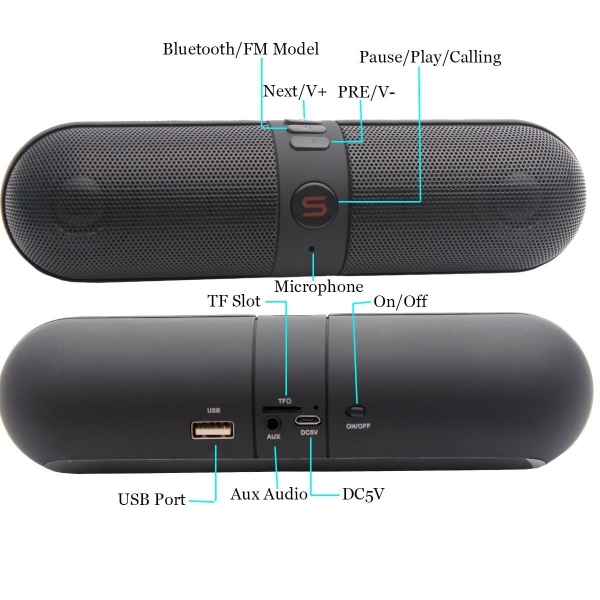 SUFUM Kablosuz Bluetooth Hoparlr-Black