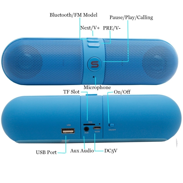 SUFUM Kablosuz Bluetooth Hoparlr-Blue