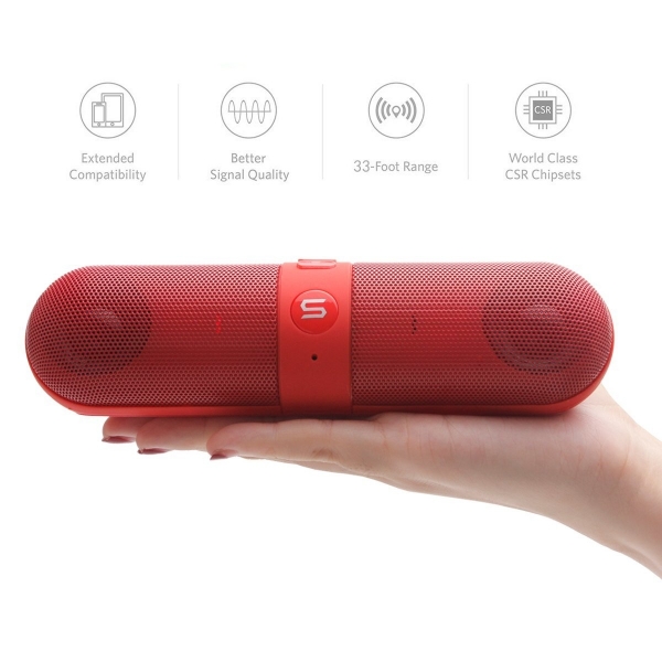 SUFUM Kablosuz Bluetooth Hoparlr-Red