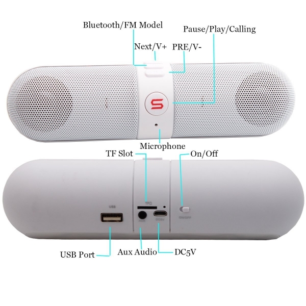 SUFUM Kablosuz Bluetooth Hoparlr-White