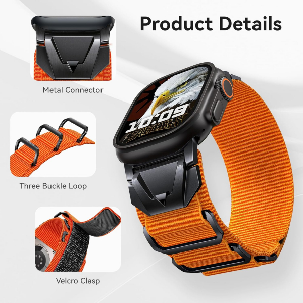 SUNFWR Apple Watch 10 42mm Kay -Orange Black 