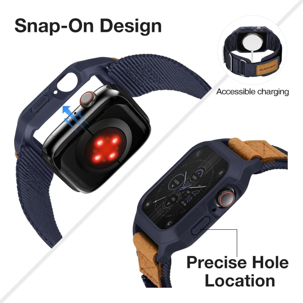 SUNFWR Apple Watch 11/10 42mm Naylon Spor Kay��-Blue