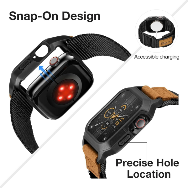 SUNFWR Apple Watch 11/10 42mm Naylon Spor Kay��-Black