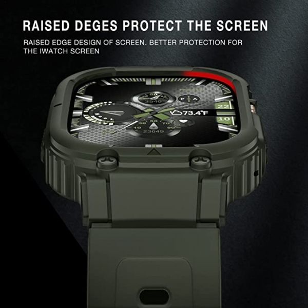 SUNFWR Apple Watch Ultra Bumper Klf (49mm)-Army Green