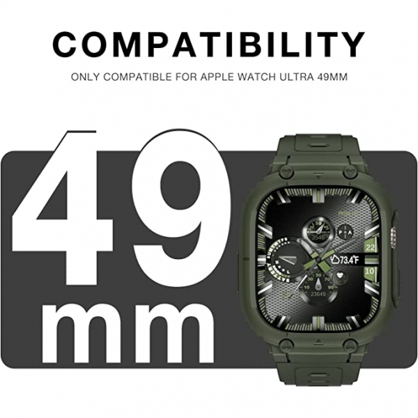 SUNFWR Apple Watch Ultra Bumper Klf (49mm)-Army Green