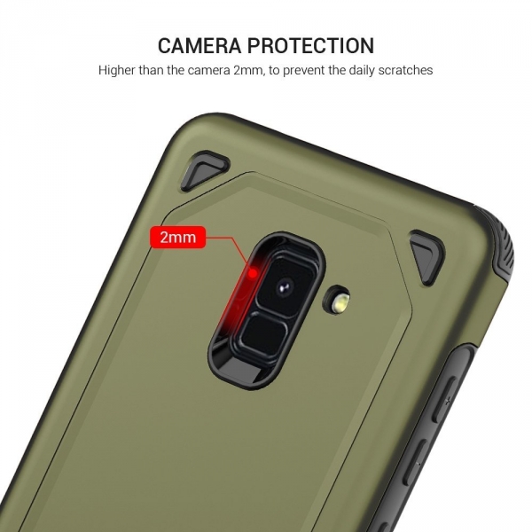 SUNGUY Samsung Galaxy A8 Plus Armor Klf- Army Green