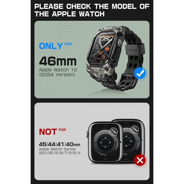 SUPCASE Apple Watch 10 46mm UBO Kay -Black 