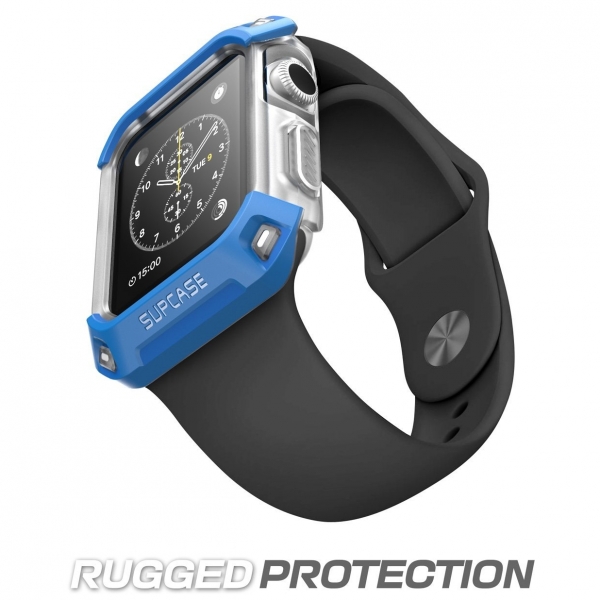 SUPCASE Apple Watch Premium Hybrid Koruyucu Bumper Klf (38mm)-Blue