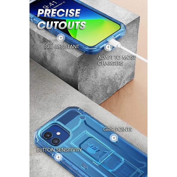 SUPCASE  Apple iPhone 12 Unicorn Beetle Pro Serisi Klf-TTBlue