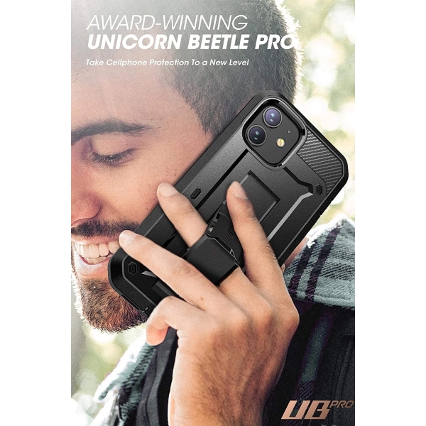 SUPCASE  Apple iPhone 12 Unicorn Beetle Pro Serisi Klf-Black