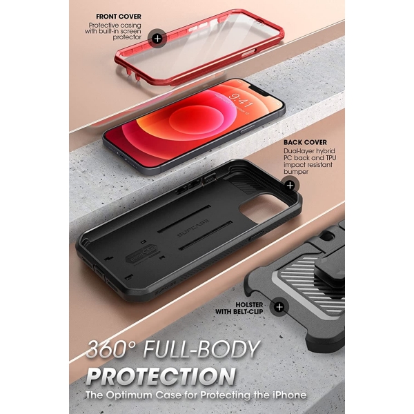 SUPCASE Apple iPhone 13 Unicorn Beetle Pro Serisi Klf-Red