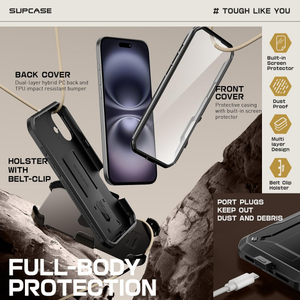 SUPCASE Apple iPhone 16 UBP Klf-Black