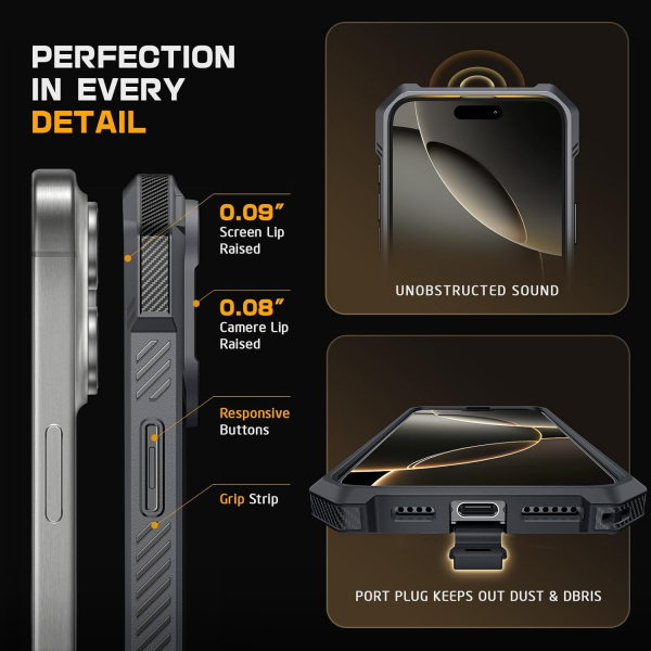 SUPCASE Apple iPhone 16 Pro UB Grip Rugged Klf-Gray