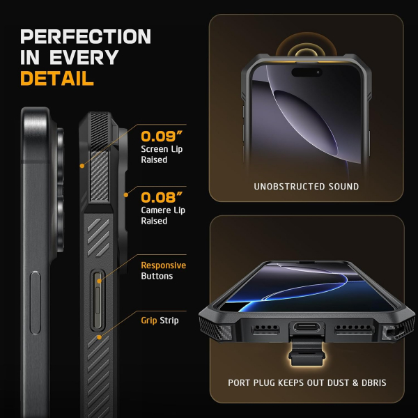 SUPCASE Apple iPhone 16 Pro UB Grip Rugged Klf-Black