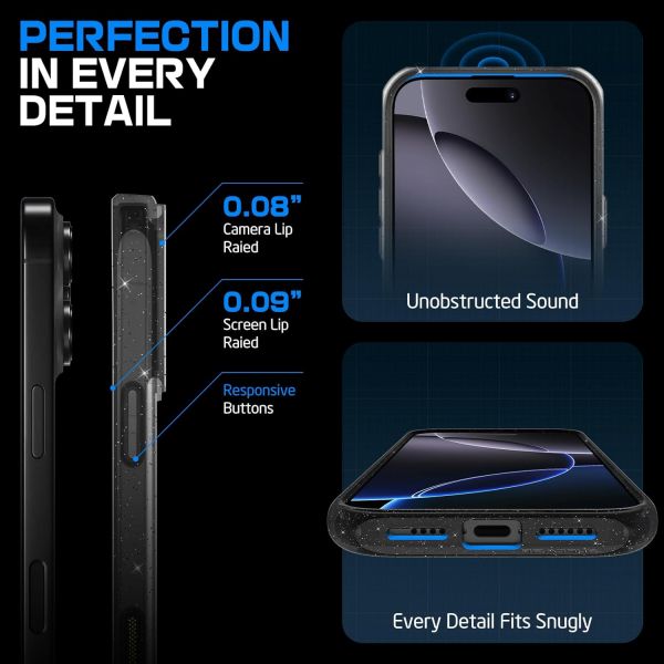 SUPCASE Apple iPhone 16 Pro Max UB Mag K�l�f -Glitter Black