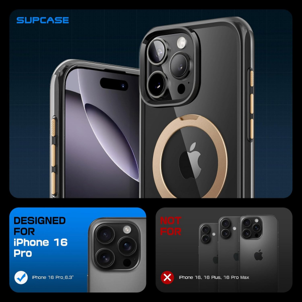 SUPCASE Apple iPhone 16 Pro UB Mag Klf-Black Gold