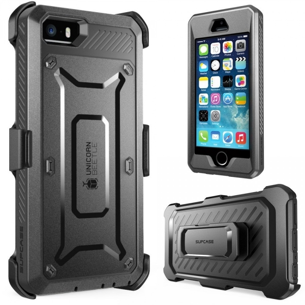 SUPCASE Apple iPhone SE/5/5S Unicorn Beetle PRO Serisi Klf-Black