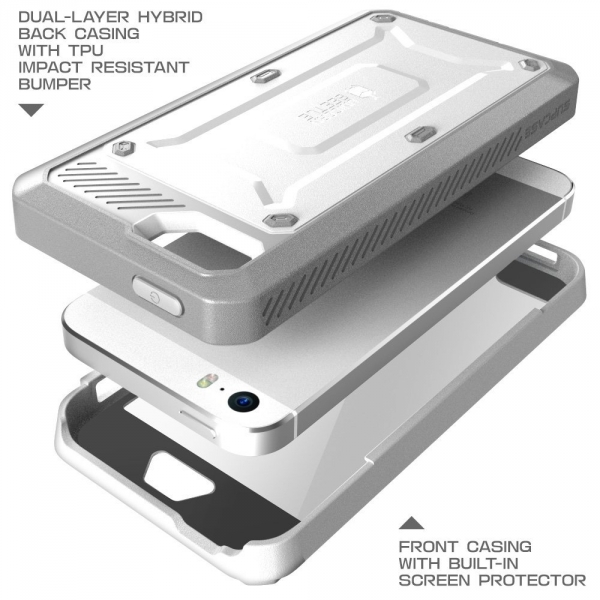 SUPCASE Apple iPhone SE/5/5S Unicorn Beetle PRO Serisi Klf-White