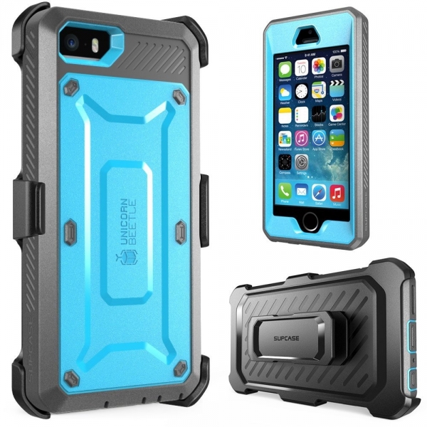 SUPCASE Apple iPhone SE/5/5S Unicorn Beetle PRO Serisi Klf-Blue