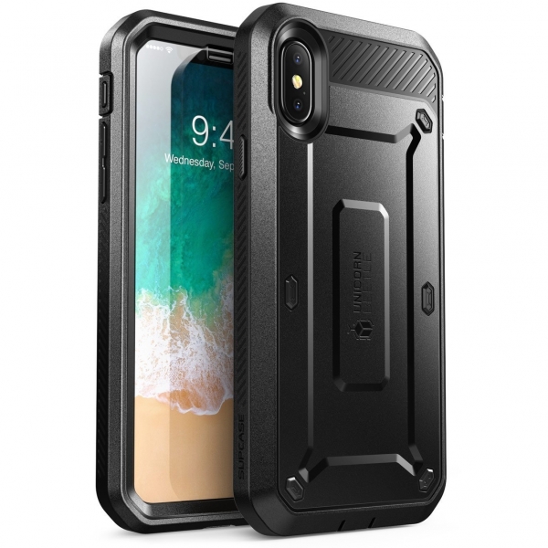 SUPCASE Apple iPhone X Unicorn Beetle Pro Serisi Kemer Klipsli Klf-Black