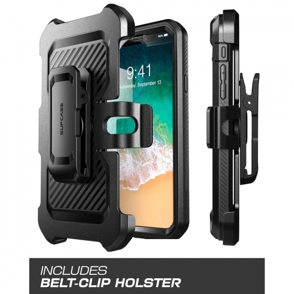 SUPCASE Apple iPhone X Unicorn Beetle Pro Serisi Kemer Klipsli Klf-Black