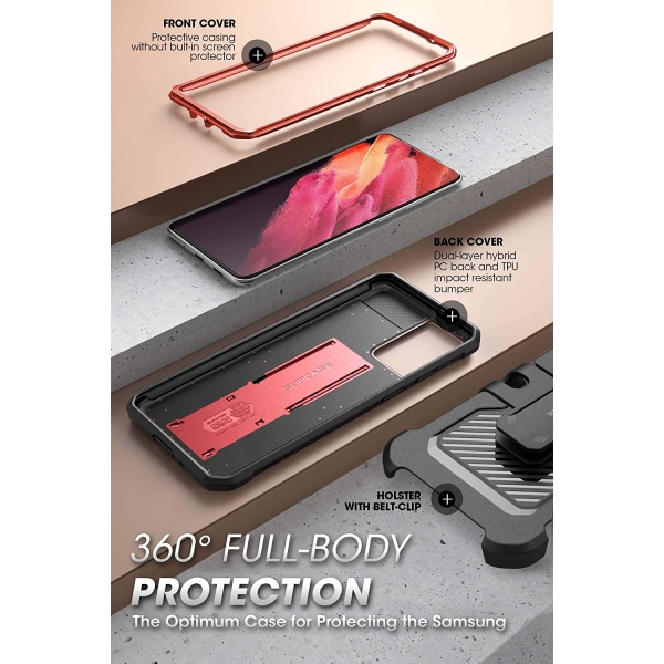 SUPCASE Galaxy S21 Ultra Unicorn Beetle Pro Serisi Klf-Red