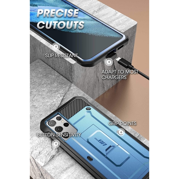 SUPCASE Galaxy S21 Ultra Unicorn Beetle Pro Serisi Klf-Blue