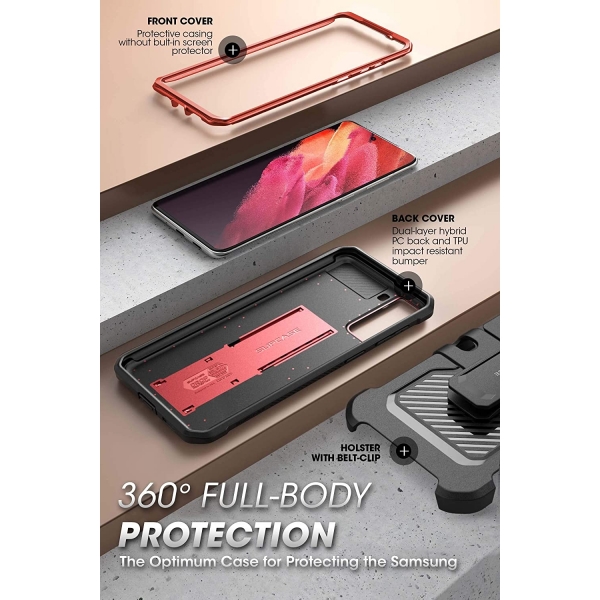 SUPCASE Galaxy S21 Unicorn Beetle Pro Serisi Klf-Red