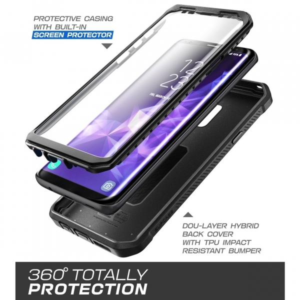 SUPCASE Galaxy S9 Plus Kemer Klipsli Klf-Black