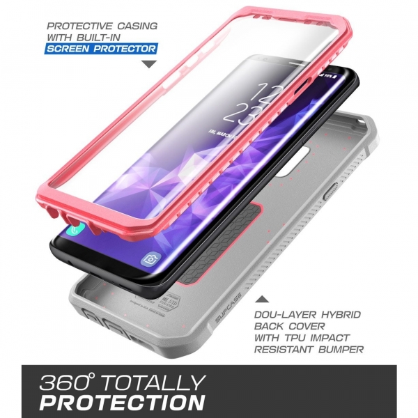 SUPCASE Galaxy S9 Plus Kemer Klipsli Klf-Pink