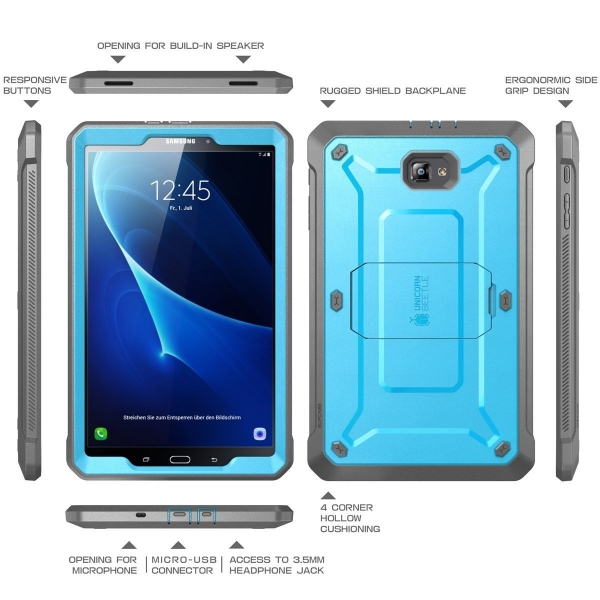 SUPCASE Galaxy Tab A 10.1 Unicorn Beetle PRO Serisi Klf-Blue