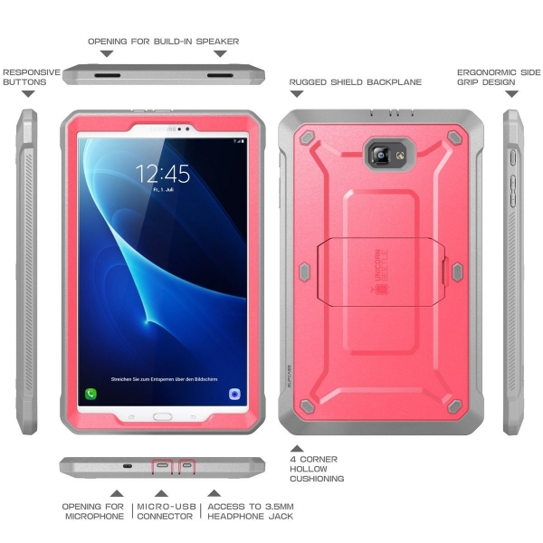 SUPCASE Galaxy Tab A 10.1 Unicorn Beetle PRO Serisi Klf-Pink