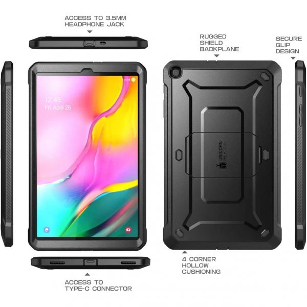 SUPCASE Galaxy Tab A Unicorn Beetle Pro Serisi Klf (10.1 in)(2019)-Black