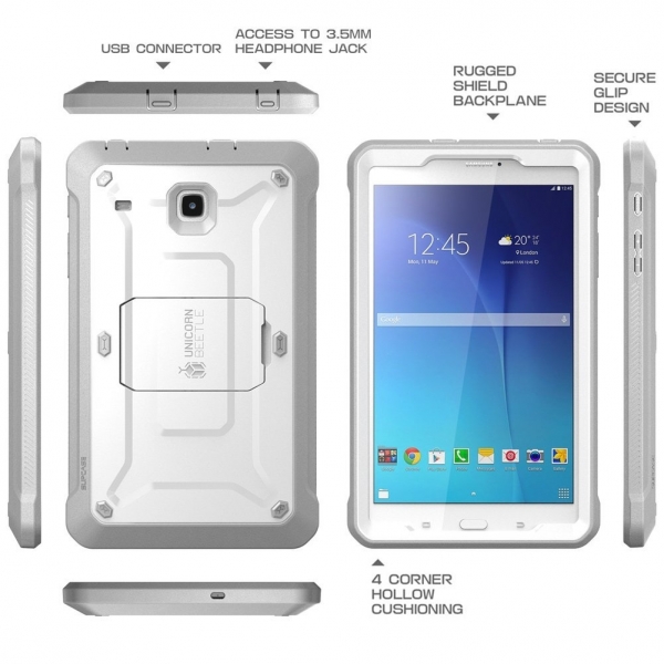 SUPCASE Galaxy Tab E Unicorn Beetle PRO Seri Klf (8.0 in)-White