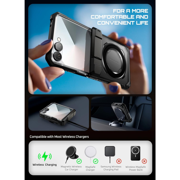 SUPCASE Samsung Galaxy Z Flip 7 UBP Klf -Black 