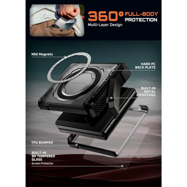 SUPCASE Samsung Galaxy Z Flip 7 UBP Klf -Black 