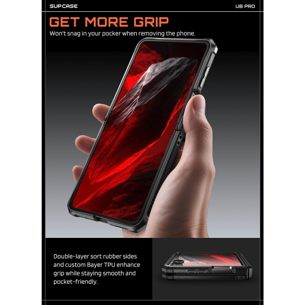 SUPCASE Galaxy Z Flip 8 Darbe Korumal� Standl� K�l�f-Black