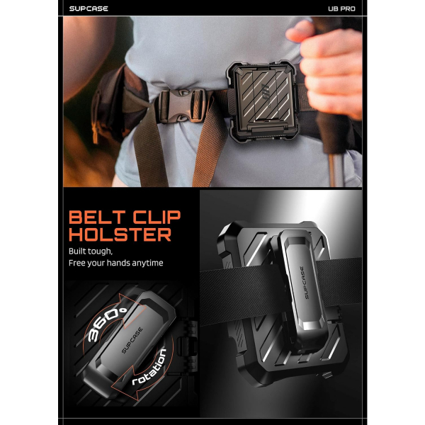 SUPCASE Galaxy Z Flip 8 Darbe Korumal� Standl� K�l�f-Black