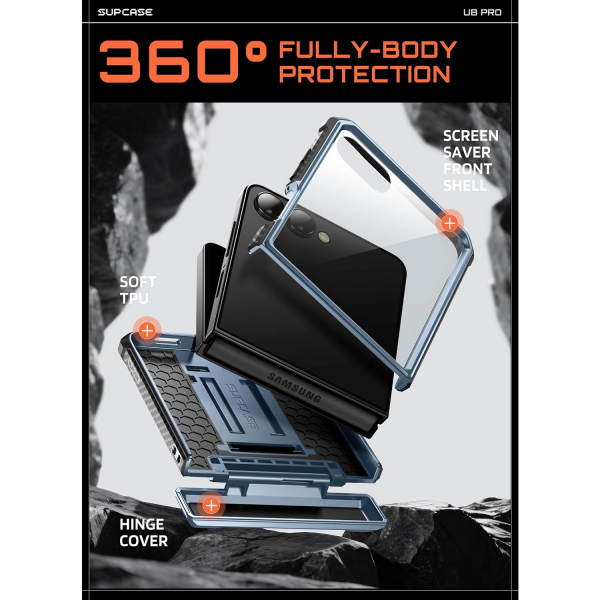 SUPCASE Galaxy Z Flip 8 Darbe Korumal� Standl� K�l�f-Tilt