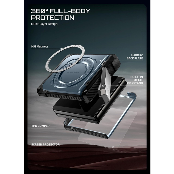 SUPCASE Galaxy Z Flip 8 MagSafe Korumal� Standl� K�l�f-Tilt