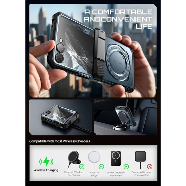 SUPCASE Galaxy Z Flip 8 MagSafe Korumal� Standl� K�l�f-Tilt